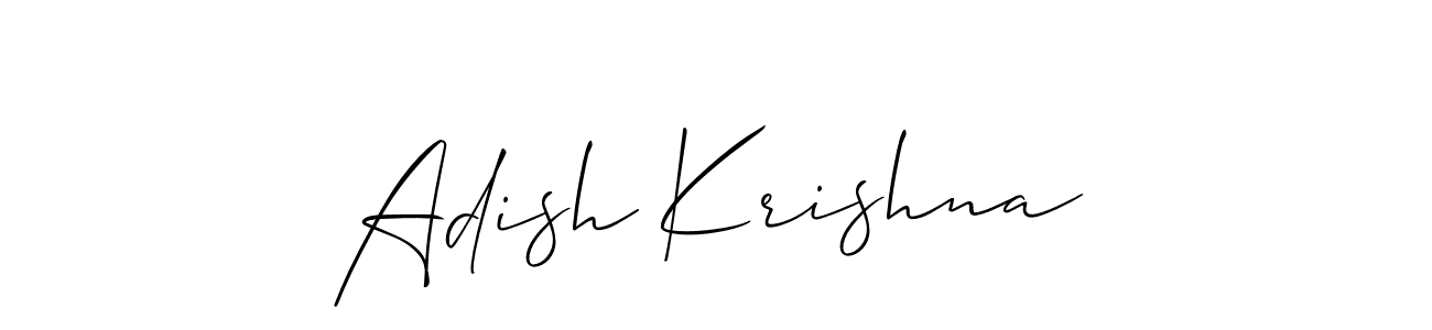 Similarly Allison_Script is the best handwritten signature design. Signature creator online .You can use it as an online autograph creator for name Adish Krishna. Adish Krishna signature style 2 images and pictures png