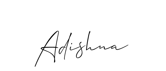 Design your own signature with our free online signature maker. With this signature software, you can create a handwritten (Allison_Script) signature for name Adishna. Adishna signature style 2 images and pictures png