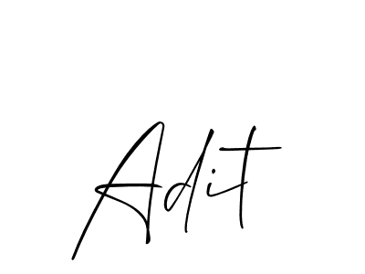 Use a signature maker to create a handwritten signature online. With this signature software, you can design (Allison_Script) your own signature for name Adit. Adit signature style 2 images and pictures png