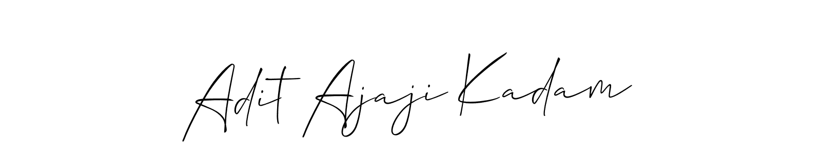 It looks lik you need a new signature style for name Adit Ajaji Kadam. Design unique handwritten (Allison_Script) signature with our free signature maker in just a few clicks. Adit Ajaji Kadam signature style 2 images and pictures png
