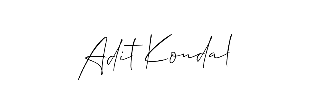 Design your own signature with our free online signature maker. With this signature software, you can create a handwritten (Allison_Script) signature for name Adit Kondal. Adit Kondal signature style 2 images and pictures png