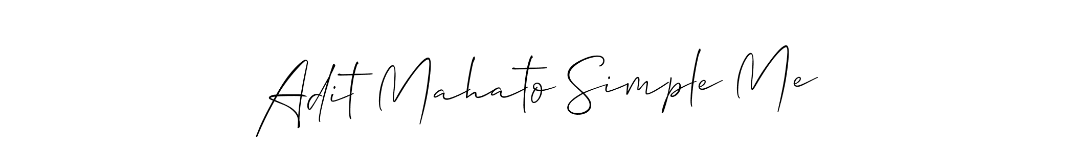The best way (Allison_Script) to make a short signature is to pick only two or three words in your name. The name Adit Mahato Simple Me include a total of six letters. For converting this name. Adit Mahato Simple Me signature style 2 images and pictures png