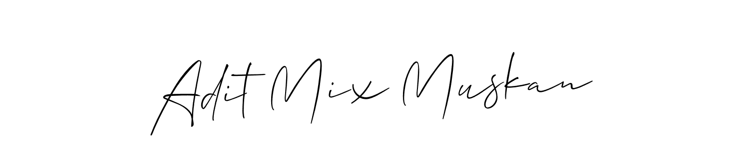 How to Draw Adit Mix Muskan signature style? Allison_Script is a latest design signature styles for name Adit Mix Muskan. Adit Mix Muskan signature style 2 images and pictures png