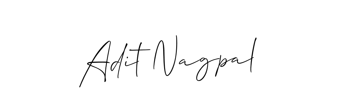 Also You can easily find your signature by using the search form. We will create Adit Nagpal name handwritten signature images for you free of cost using Allison_Script sign style. Adit Nagpal signature style 2 images and pictures png