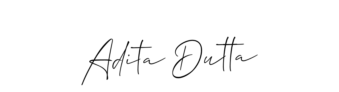 It looks lik you need a new signature style for name Adita Dutta. Design unique handwritten (Allison_Script) signature with our free signature maker in just a few clicks. Adita Dutta signature style 2 images and pictures png