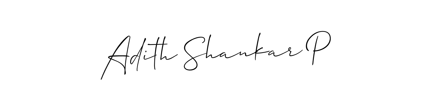 if you are searching for the best signature style for your name Adith Shankar P. so please give up your signature search. here we have designed multiple signature styles  using Allison_Script. Adith Shankar P signature style 2 images and pictures png