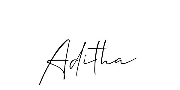 Use a signature maker to create a handwritten signature online. With this signature software, you can design (Allison_Script) your own signature for name Aditha. Aditha signature style 2 images and pictures png