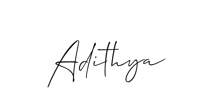 Design your own signature with our free online signature maker. With this signature software, you can create a handwritten (Allison_Script) signature for name Adithya. Adithya signature style 2 images and pictures png