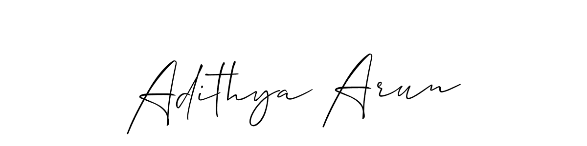 You should practise on your own different ways (Allison_Script) to write your name (Adithya Arun) in signature. don't let someone else do it for you. Adithya Arun signature style 2 images and pictures png
