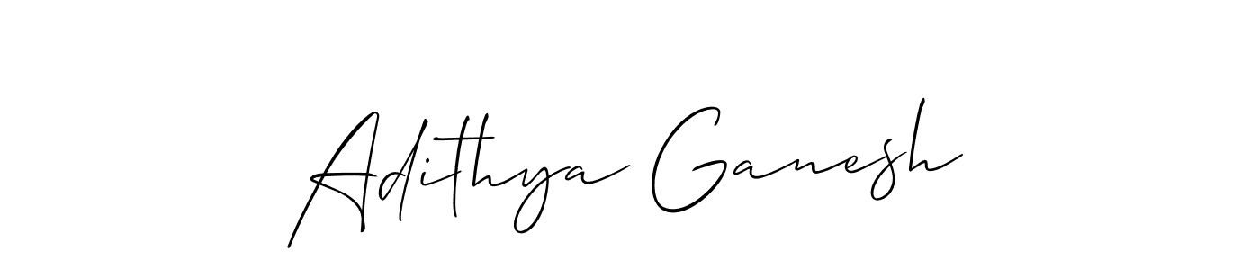 Adithya Ganesh stylish signature style. Best Handwritten Sign (Allison_Script) for my name. Handwritten Signature Collection Ideas for my name Adithya Ganesh. Adithya Ganesh signature style 2 images and pictures png