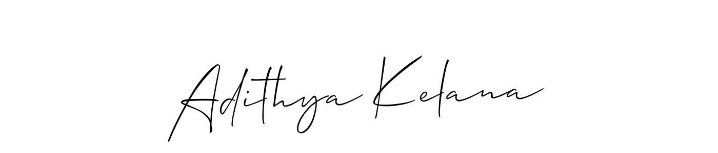 Create a beautiful signature design for name Adithya Kelana. With this signature (Allison_Script) fonts, you can make a handwritten signature for free. Adithya Kelana signature style 2 images and pictures png