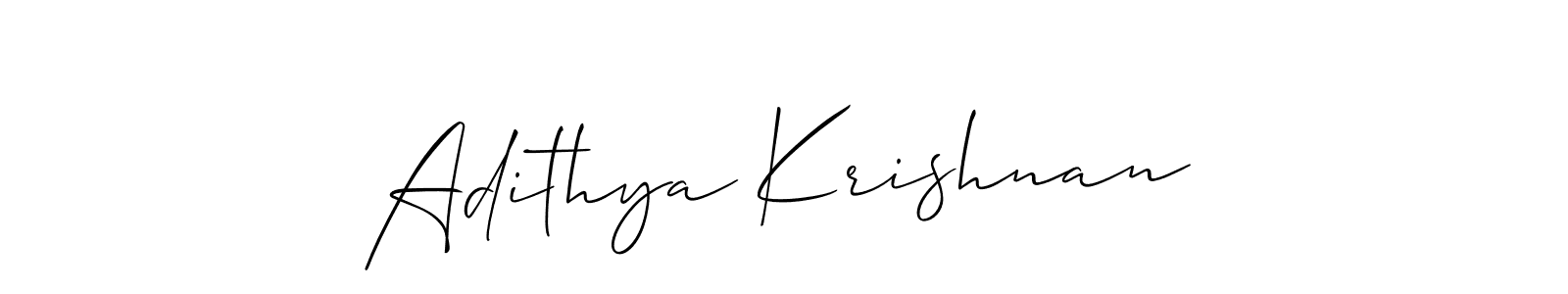 It looks lik you need a new signature style for name Adithya Krishnan. Design unique handwritten (Allison_Script) signature with our free signature maker in just a few clicks. Adithya Krishnan signature style 2 images and pictures png