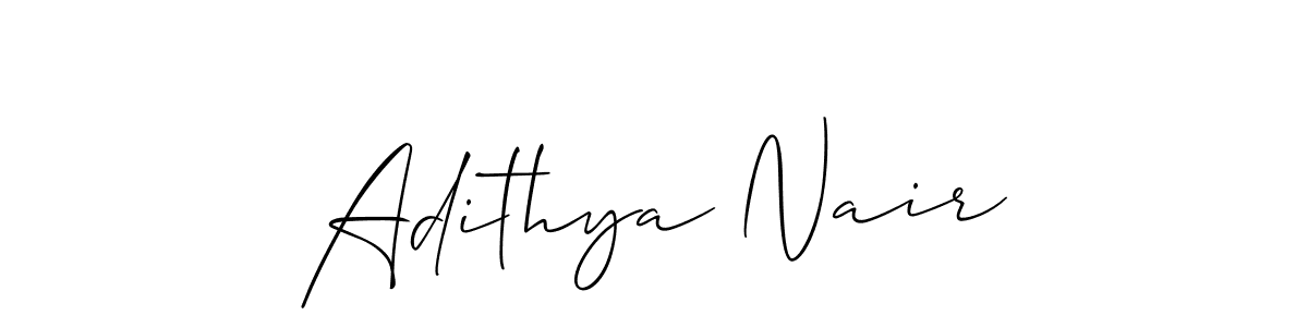 How to make Adithya Nair signature? Allison_Script is a professional autograph style. Create handwritten signature for Adithya Nair name. Adithya Nair signature style 2 images and pictures png
