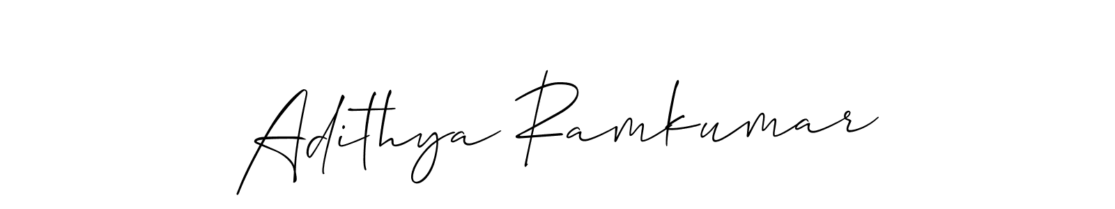 Create a beautiful signature design for name Adithya Ramkumar. With this signature (Allison_Script) fonts, you can make a handwritten signature for free. Adithya Ramkumar signature style 2 images and pictures png