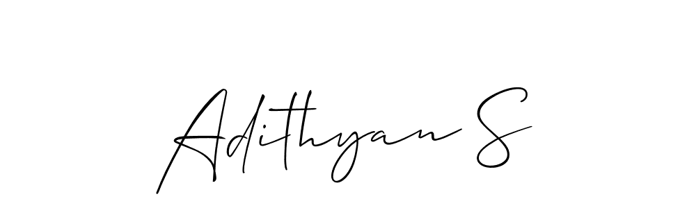 Similarly Allison_Script is the best handwritten signature design. Signature creator online .You can use it as an online autograph creator for name Adithyan S. Adithyan S signature style 2 images and pictures png