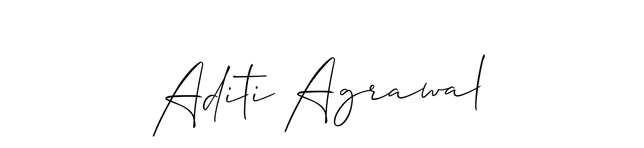 The best way (Allison_Script) to make a short signature is to pick only two or three words in your name. The name Aditi Agrawal include a total of six letters. For converting this name. Aditi Agrawal signature style 2 images and pictures png