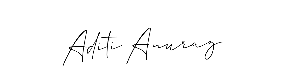 How to make Aditi Anurag signature? Allison_Script is a professional autograph style. Create handwritten signature for Aditi Anurag name. Aditi Anurag signature style 2 images and pictures png