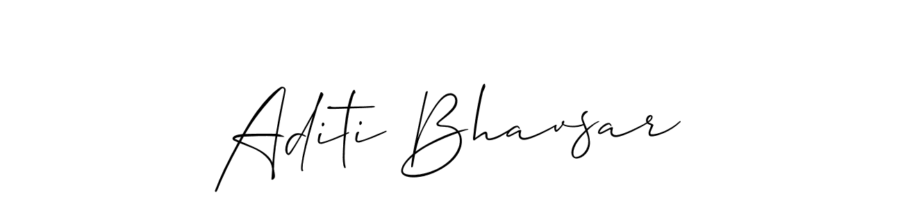 Allison_Script is a professional signature style that is perfect for those who want to add a touch of class to their signature. It is also a great choice for those who want to make their signature more unique. Get Aditi Bhavsar name to fancy signature for free. Aditi Bhavsar signature style 2 images and pictures png