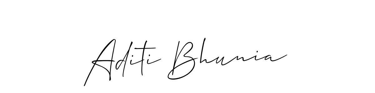 Also You can easily find your signature by using the search form. We will create Aditi Bhunia name handwritten signature images for you free of cost using Allison_Script sign style. Aditi Bhunia signature style 2 images and pictures png
