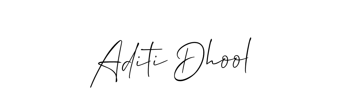 How to make Aditi Dhool name signature. Use Allison_Script style for creating short signs online. This is the latest handwritten sign. Aditi Dhool signature style 2 images and pictures png