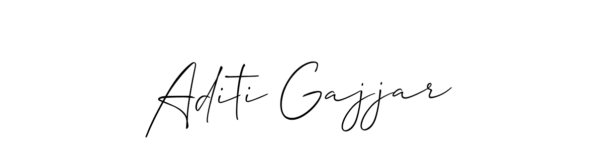 Allison_Script is a professional signature style that is perfect for those who want to add a touch of class to their signature. It is also a great choice for those who want to make their signature more unique. Get Aditi Gajjar name to fancy signature for free. Aditi Gajjar signature style 2 images and pictures png