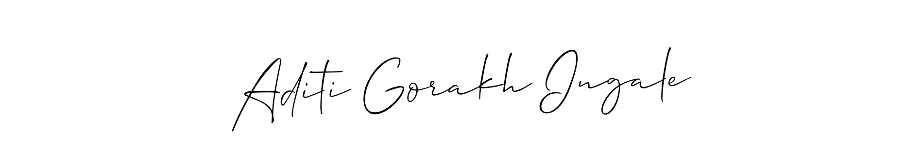 Design your own signature with our free online signature maker. With this signature software, you can create a handwritten (Allison_Script) signature for name Aditi Gorakh Ingale. Aditi Gorakh Ingale signature style 2 images and pictures png