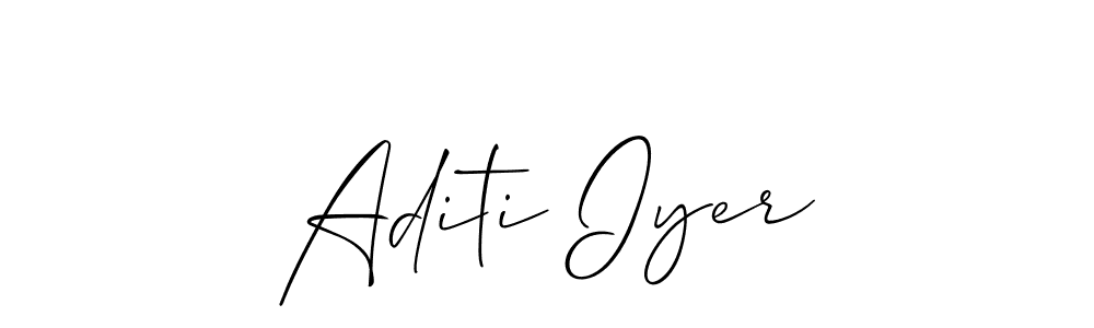 You should practise on your own different ways (Allison_Script) to write your name (Aditi Iyer) in signature. don't let someone else do it for you. Aditi Iyer signature style 2 images and pictures png