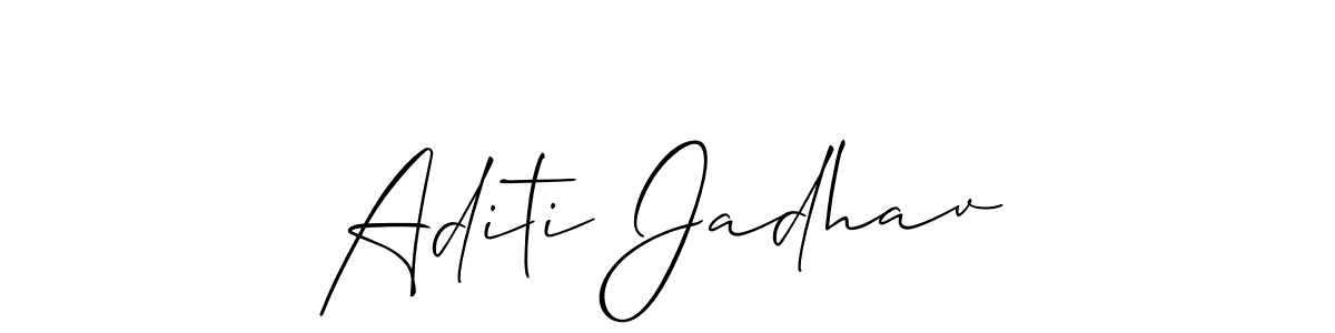 Aditi Jadhav stylish signature style. Best Handwritten Sign (Allison_Script) for my name. Handwritten Signature Collection Ideas for my name Aditi Jadhav. Aditi Jadhav signature style 2 images and pictures png