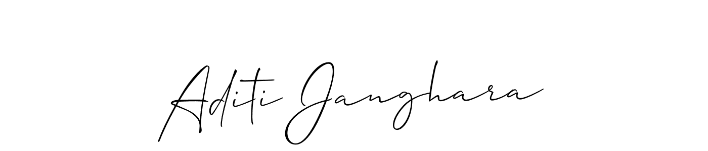 Make a beautiful signature design for name Aditi Janghara. With this signature (Allison_Script) style, you can create a handwritten signature for free. Aditi Janghara signature style 2 images and pictures png