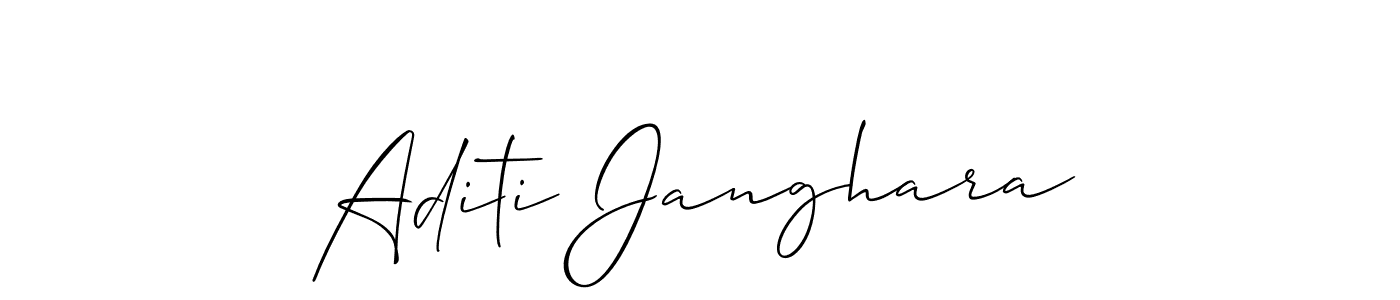 Design your own signature with our free online signature maker. With this signature software, you can create a handwritten (Allison_Script) signature for name Aditi Janghara. Aditi Janghara signature style 2 images and pictures png