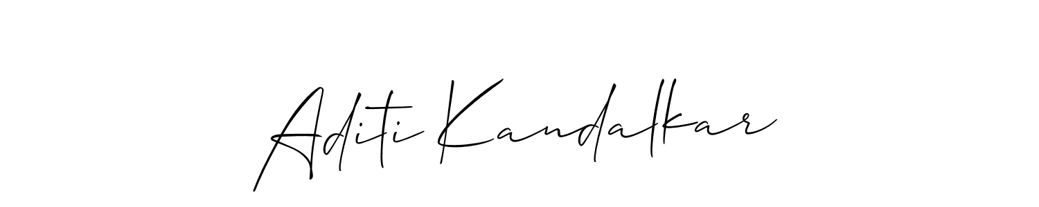 You should practise on your own different ways (Allison_Script) to write your name (Aditi Kandalkar) in signature. don't let someone else do it for you. Aditi Kandalkar signature style 2 images and pictures png