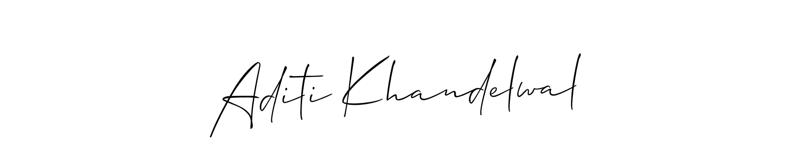 You should practise on your own different ways (Allison_Script) to write your name (Aditi Khandelwal) in signature. don't let someone else do it for you. Aditi Khandelwal signature style 2 images and pictures png