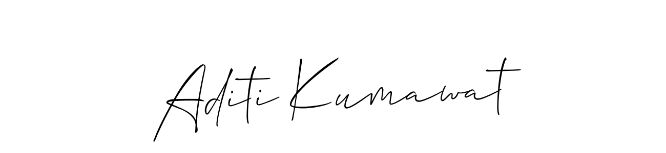 The best way (Allison_Script) to make a short signature is to pick only two or three words in your name. The name Aditi Kumawat include a total of six letters. For converting this name. Aditi Kumawat signature style 2 images and pictures png