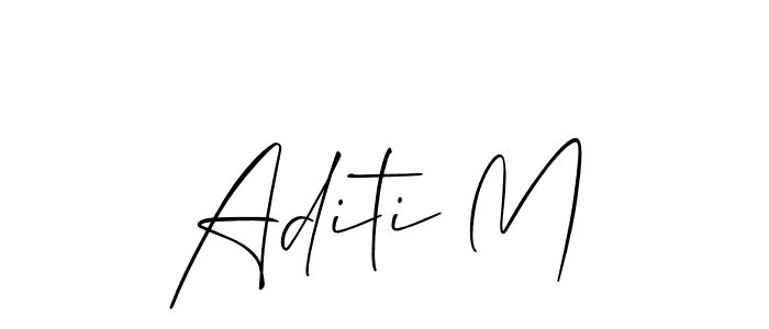 Allison_Script is a professional signature style that is perfect for those who want to add a touch of class to their signature. It is also a great choice for those who want to make their signature more unique. Get Aditi M name to fancy signature for free. Aditi M signature style 2 images and pictures png