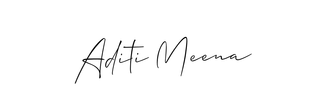 Allison_Script is a professional signature style that is perfect for those who want to add a touch of class to their signature. It is also a great choice for those who want to make their signature more unique. Get Aditi Meena name to fancy signature for free. Aditi Meena signature style 2 images and pictures png