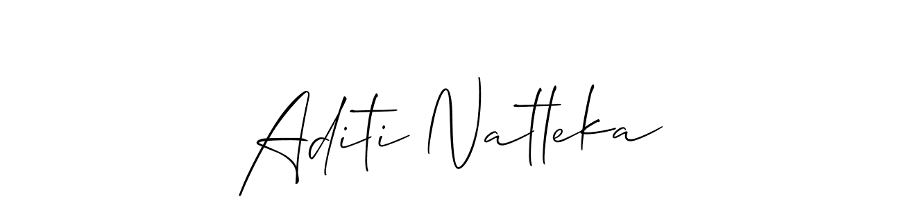 Create a beautiful signature design for name Aditi Natleka. With this signature (Allison_Script) fonts, you can make a handwritten signature for free. Aditi Natleka signature style 2 images and pictures png