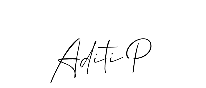 How to Draw Aditi P signature style? Allison_Script is a latest design signature styles for name Aditi P. Aditi P signature style 2 images and pictures png