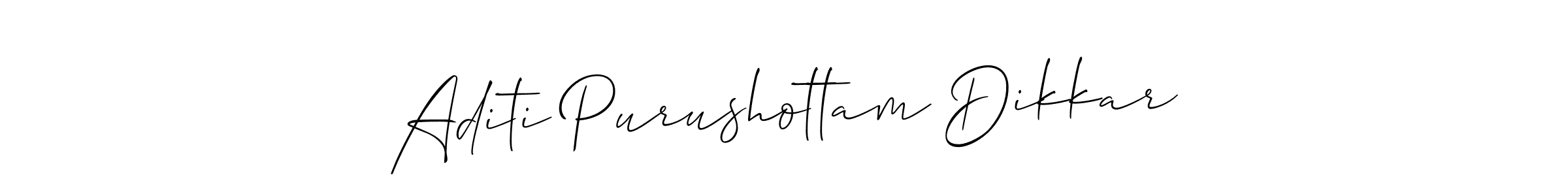 Aditi Purushottam Dikkar stylish signature style. Best Handwritten Sign (Allison_Script) for my name. Handwritten Signature Collection Ideas for my name Aditi Purushottam Dikkar. Aditi Purushottam Dikkar signature style 2 images and pictures png