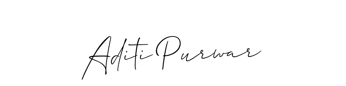 Make a short Aditi Purwar signature style. Manage your documents anywhere anytime using Allison_Script. Create and add eSignatures, submit forms, share and send files easily. Aditi Purwar signature style 2 images and pictures png