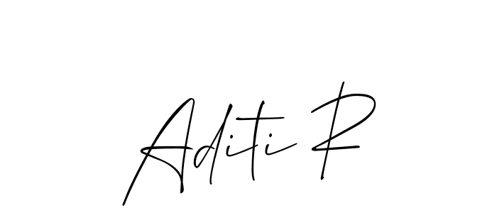 How to make Aditi R name signature. Use Allison_Script style for creating short signs online. This is the latest handwritten sign. Aditi R signature style 2 images and pictures png