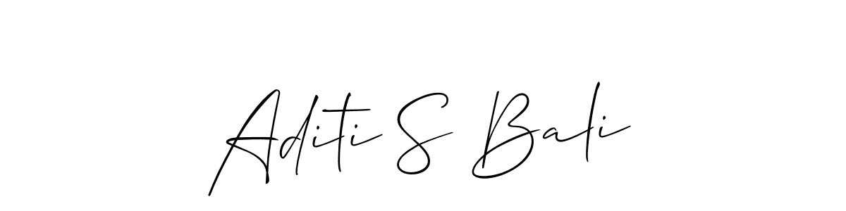 How to make Aditi S Bali name signature. Use Allison_Script style for creating short signs online. This is the latest handwritten sign. Aditi S Bali signature style 2 images and pictures png