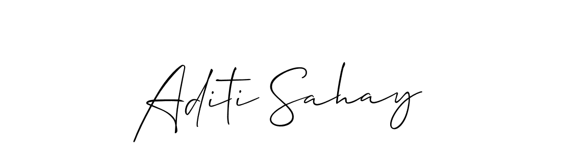 Create a beautiful signature design for name Aditi Sahay. With this signature (Allison_Script) fonts, you can make a handwritten signature for free. Aditi Sahay signature style 2 images and pictures png