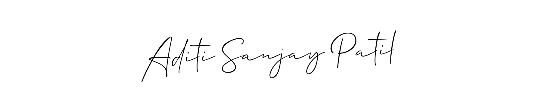 Use a signature maker to create a handwritten signature online. With this signature software, you can design (Allison_Script) your own signature for name Aditi Sanjay Patil. Aditi Sanjay Patil signature style 2 images and pictures png