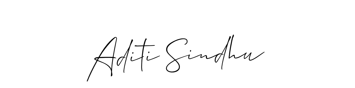 Make a short Aditi Sindhu signature style. Manage your documents anywhere anytime using Allison_Script. Create and add eSignatures, submit forms, share and send files easily. Aditi Sindhu signature style 2 images and pictures png