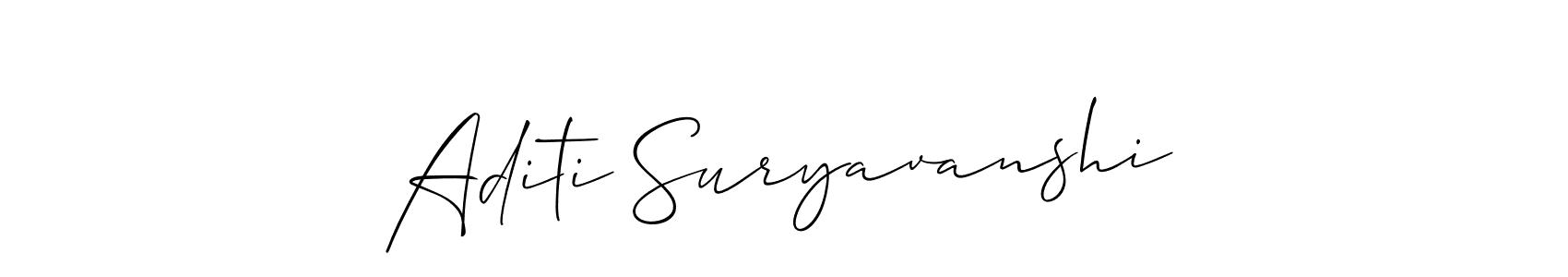 Make a short Aditi Suryavanshi signature style. Manage your documents anywhere anytime using Allison_Script. Create and add eSignatures, submit forms, share and send files easily. Aditi Suryavanshi signature style 2 images and pictures png