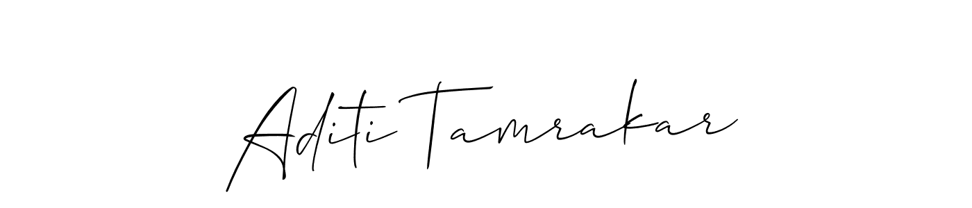 How to make Aditi Tamrakar signature? Allison_Script is a professional autograph style. Create handwritten signature for Aditi Tamrakar name. Aditi Tamrakar signature style 2 images and pictures png