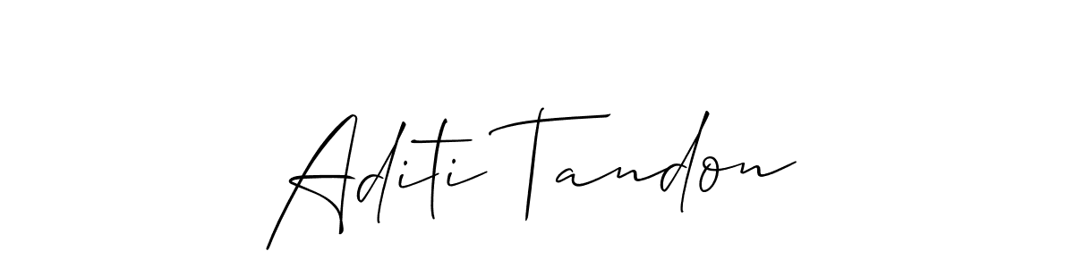 It looks lik you need a new signature style for name Aditi Tandon. Design unique handwritten (Allison_Script) signature with our free signature maker in just a few clicks. Aditi Tandon signature style 2 images and pictures png