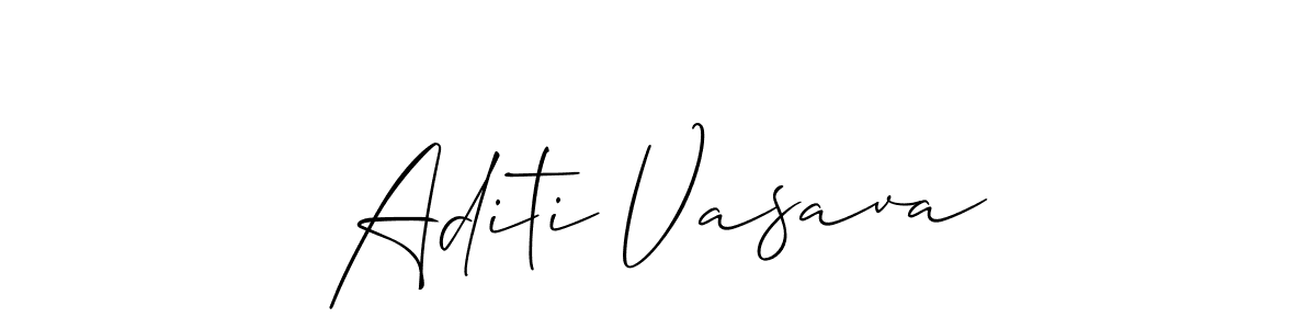 Aditi Vasava stylish signature style. Best Handwritten Sign (Allison_Script) for my name. Handwritten Signature Collection Ideas for my name Aditi Vasava. Aditi Vasava signature style 2 images and pictures png