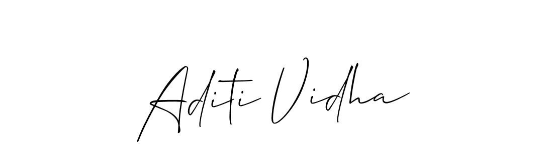 You should practise on your own different ways (Allison_Script) to write your name (Aditi Vidha) in signature. don't let someone else do it for you. Aditi Vidha signature style 2 images and pictures png