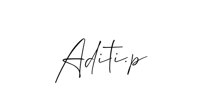 if you are searching for the best signature style for your name Aditi.p. so please give up your signature search. here we have designed multiple signature styles  using Allison_Script. Aditi.p signature style 2 images and pictures png